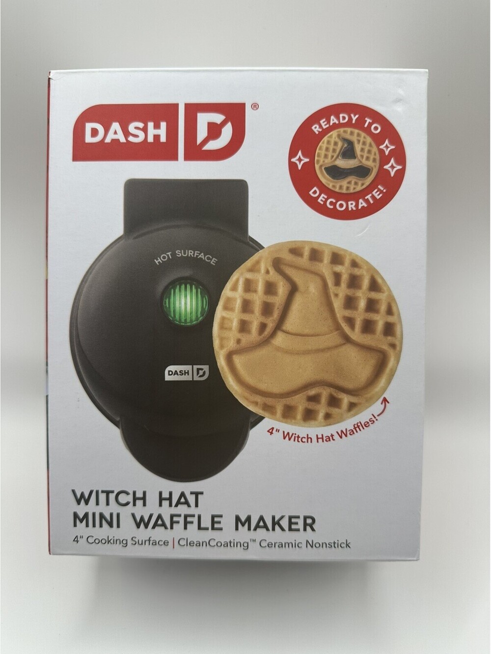 New Dash Witch Hat Mini Waffle Maker 4" Cooking Surface Ceramic Nonstick
